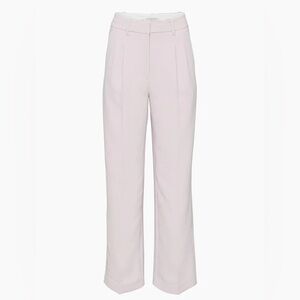 Aritzia- The Effortless Pant Crepette Lilac High Waisted Wide Leg Trouser Size 6